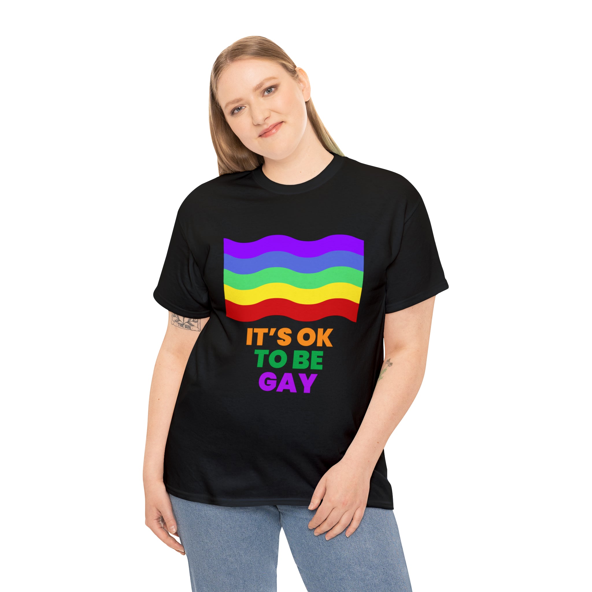 It's OK to Be Gay Equality Human Rights LGBT Pride Rainbow Plus Size Tops for Women