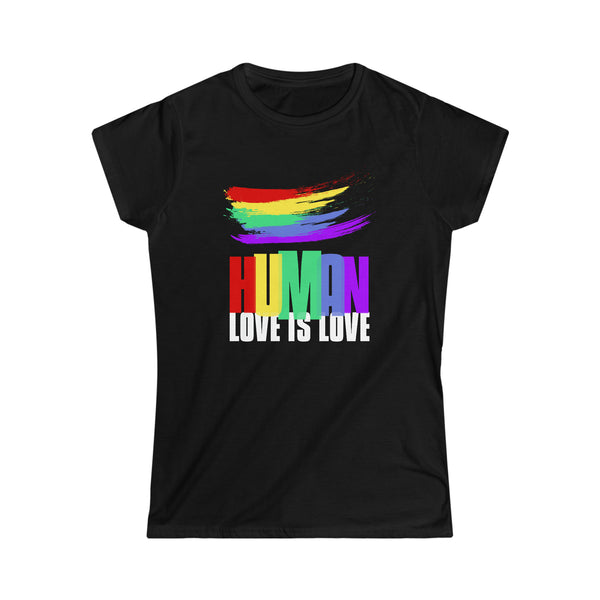 LGBT Human Rainbow Shirt Lesbian Gay Pride Shirt Rainbow Womens T Shirts