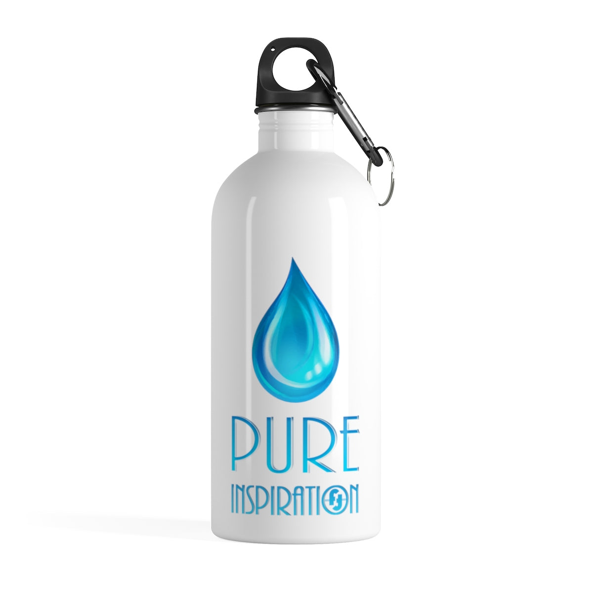 Pure Inspiration Stainless Steel Water Bottles Motivational Water Bottles + Carabiner & Key Chain Ring 14 oz