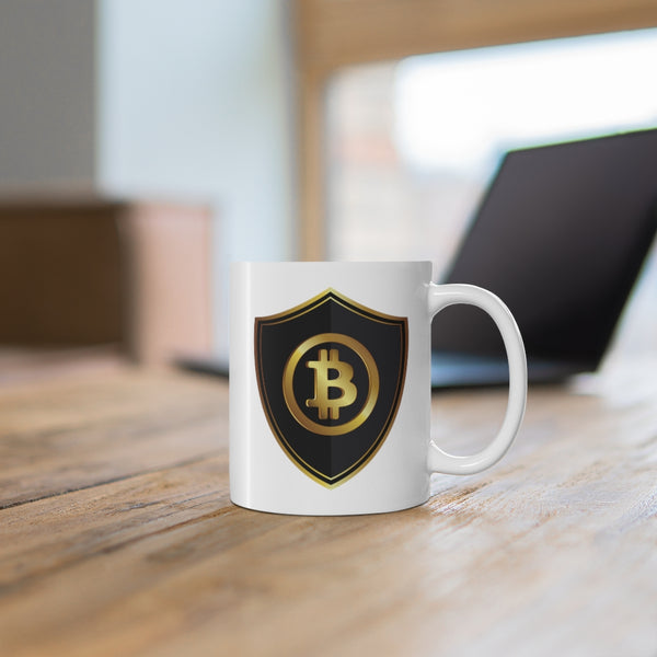 Bitcoin Coffee Mug Crypto Coffee Mugs Cryptocurrency Bitcoin Logo Gift BTC Shield Bitcoin Merch