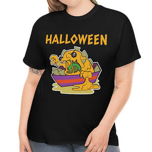 Mad Nachos Halloween Shirts for Women Plus Size 1X 2X 3X 4X 5X Spooky Food Plus Size Halloween Costumes for Women
