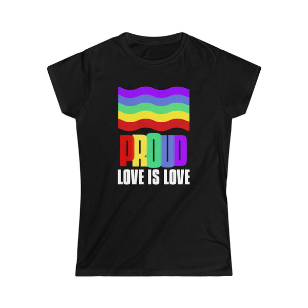 Proud LGBT Shirt Love is Love Shirts Gay Pride Month Rainbow Womens Shirts