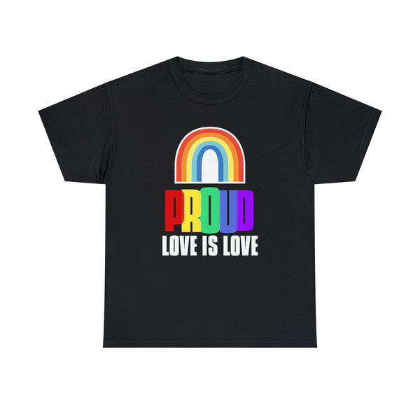 Proud LGBT Shirt Love is Love Shirt LGBT Pride Rainbow Flag Womens Plus Size Tops