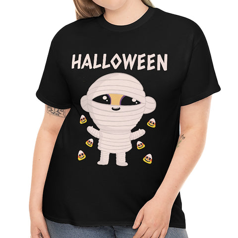 Cute Mummy Halloween Shirt Women Plus Size Cute Mummy Mommy Plus Size Halloween Costumes for Women