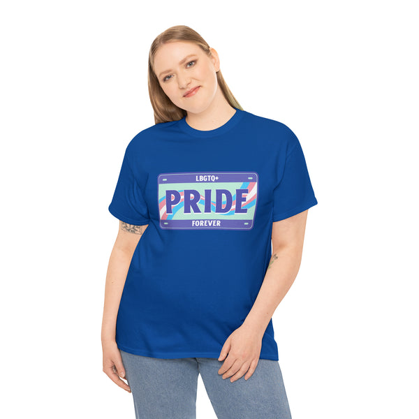 LGBTQ+ Forever License Plate LGBT Rainbow Flag Gay Pride Plus Size Shirts for Women