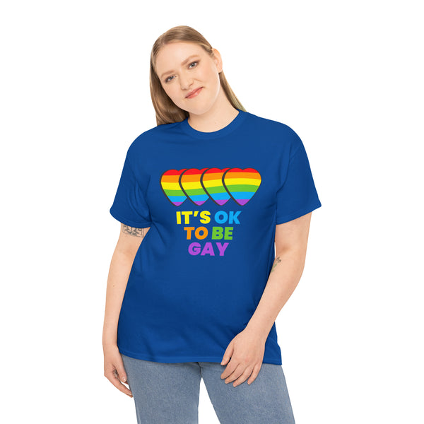 It's OK to Be Gay Pride Month LGBTQ Rainbow Lesbian Gay Womens Plus Size Tops