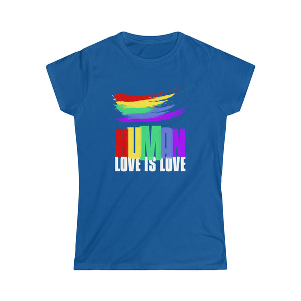 LGBT Human Rainbow Shirt Lesbian Gay Pride Shirt Rainbow Womens T Shirts