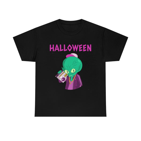 Boombox Alien Halloween Shirt Women Plus Size Funny Alien Halloween Costumes for Plus Size Women