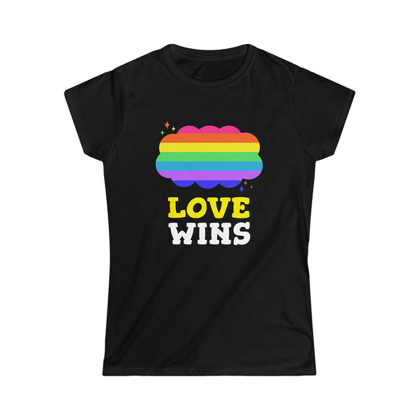 Love Wins LGBT Lesbian Gay Pride Month Rainbow Transgender Shirts for Women