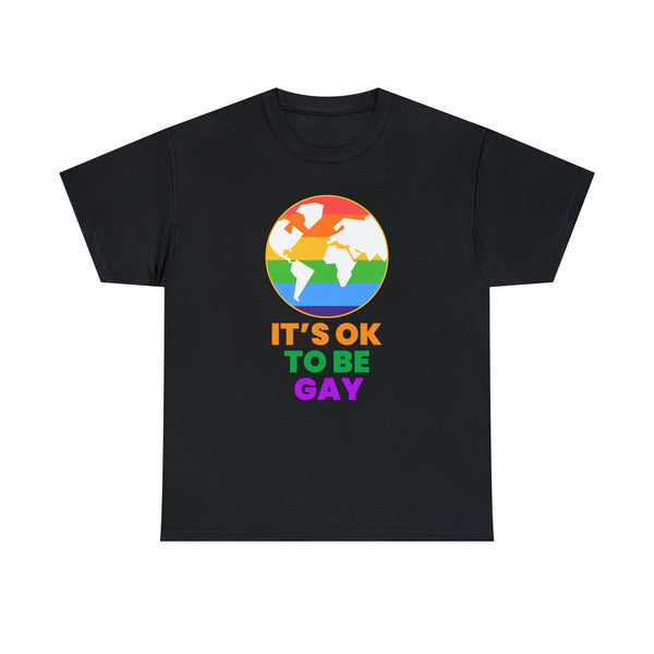 It's OK to Be Gay Pride Shirt Rainbow Flag Gay Lesbian Pride Womens Plus Size Tops