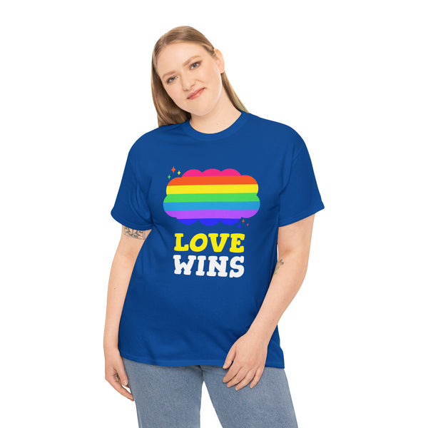 Love Wins LGBT Lesbian Gay Pride Month Rainbow Transgender Plus Size Shirts for Women