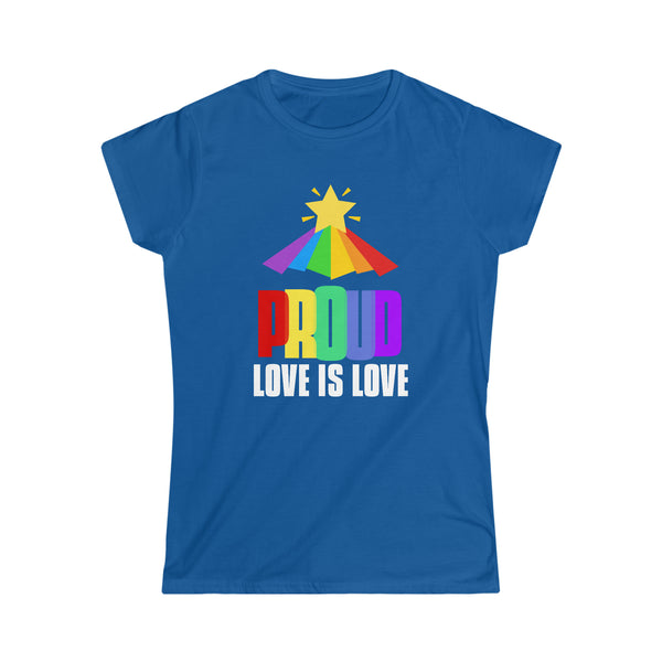 Proud LGBT T Shirt Love is Love Shirt Equality LGBT Rainbow Womens Shirts