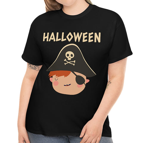 Funny Pirate Halloween Shirt Women Plus Size Cute Pirate Plus Size Halloween Costumes for Women