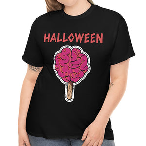 Halloween Brain Popsicle Halloween Shirts Women Plus Size Halloween Costumes for Plus Size Women