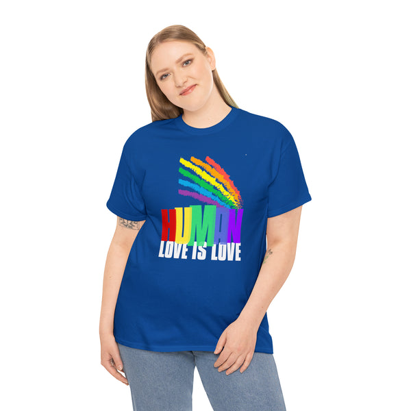 HUMAN LGBTQ Flag Gay Lesbian Transgender Pride Month Rainbow Womens Plus Size Tops