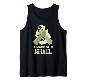 I Stand With Israel Jewish T-Shirt Israeli Flag Jewish Tank Top