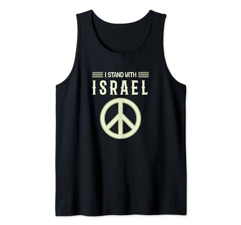 I Stand With Israel Jewish T-Shirt Israeli Flag Jewish Tank Top