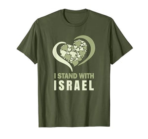 I Stand With Israel Shirts Heart Israel Israeli Love Jewish T-Shirt