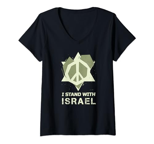 I Stand With Israel Jewish T-Shirt Israeli Flag Jewish V-Neck T-Shirt