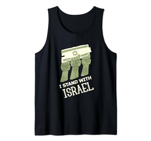 I Stand With Israel Jewish T-Shirt Israeli Flag Jewish Tank Top