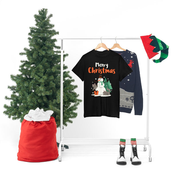 Funny Snowman Friends Mens Christmas T Shirts for Men Plus Size Christmas Shirts Mens Funny Christmas Shirt