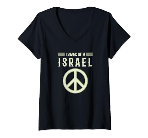 I Stand With Israel Jewish T-Shirt Israeli Flag Jewish V-Neck T-Shirt