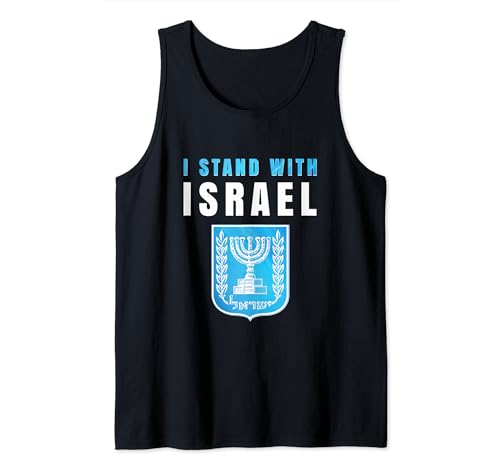 I Stand With Israel Jewish T-Shirt Israeli Flag Jewish Tank Top