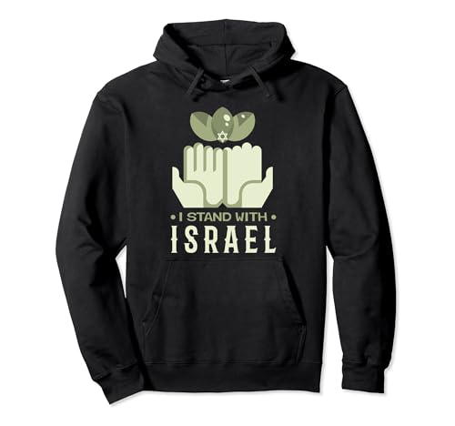 I Stand With Israel Jewish T-Shirt Israeli Flag Jewish Pullover Hoodie