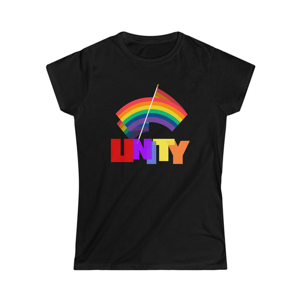 Unity LGBT Love Live Be Happy LGBT Flag Gay Pride Month Womens T Shirts