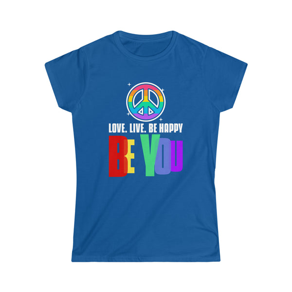 Be You Shirt LGBT Pride Rainbow Flag Lesbian Gay Pride Ally Shirts for Women