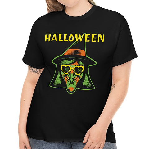 Witch Shirt Halloween Tshirts Women for Plus Size Women Evil Witch Funny Halloween Costumes for Plus Size Women