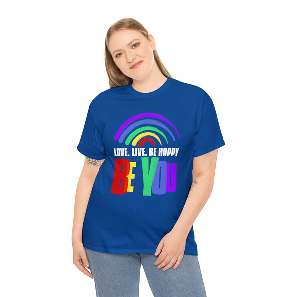 Be You LGBT Love Live Be Happy LGBT Flag Gay Pride Month Plus Size Tops for Women