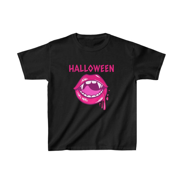 Pink Vampire Lips Kids Halloween Shirt Cute Halloween Shirts for Girls Halloween Shirts for Kids