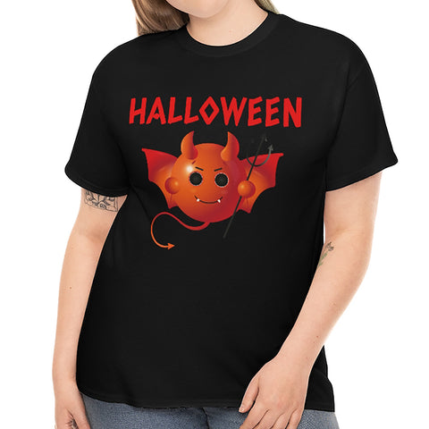 Little Devil Halloween Shirt Women Plus Size Funny Devil Halloween Costumes for Plus Size Women