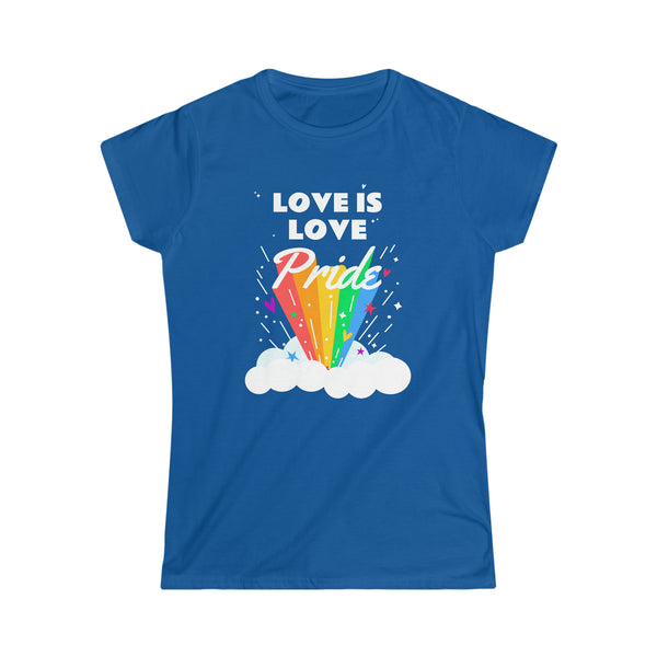 Love is Love Gay LGBTQ Flag Gay Lesbian Pride Month Rainbow Womens Shirts