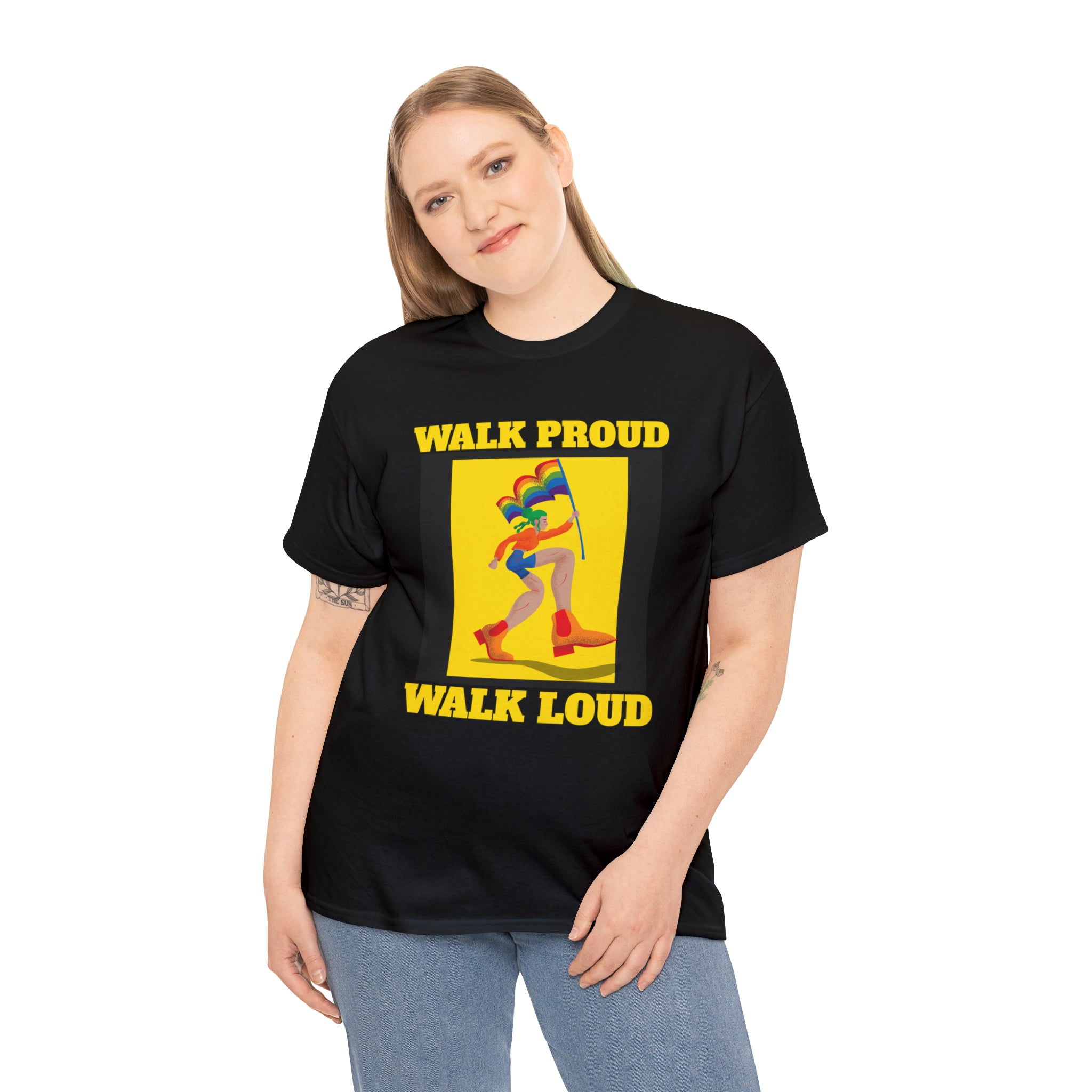 Walk Proud Walk Loud Pride Day Parade Shirt LGBT Parade Womens Plus Size Tops