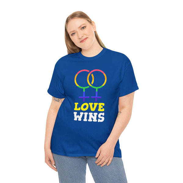 Love Wins LGBTQ Pride Rainbow Flag Gay Lesbian Pride Ally Womens Plus Size Tops