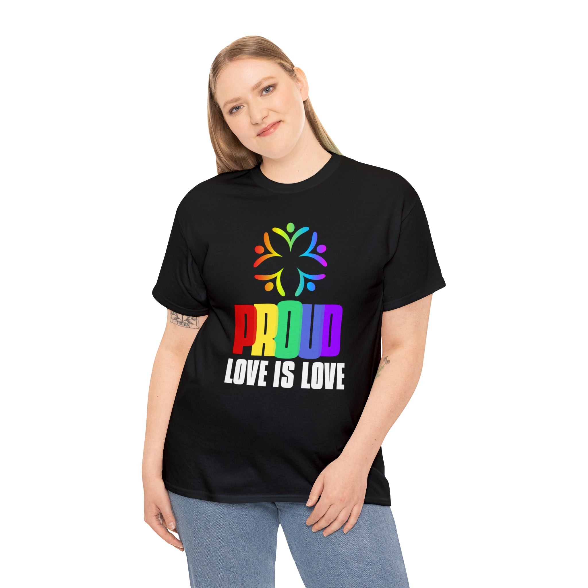 Proud LGBT Shirt Love is Love Shirt LGBTQ Pride Rainbow Flag Tshirts Shirts for Women Plus Size