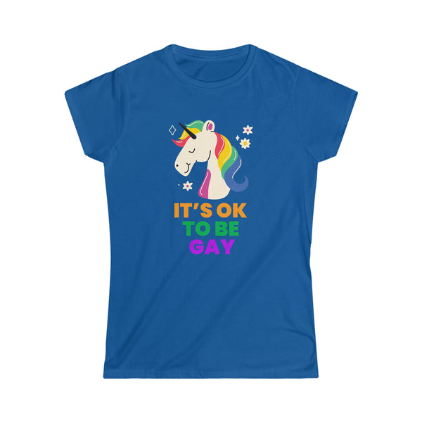 It's OK to Be Gay LGBTQ Be Gay Pride LGBT Rainbow Flag Gay Shirts for Women