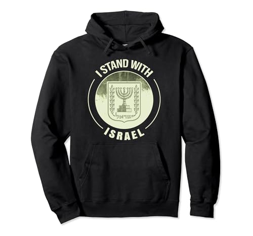 I Stand With Israel Jewish T-Shirt Israeli Flag Jewish Pullover Hoodie