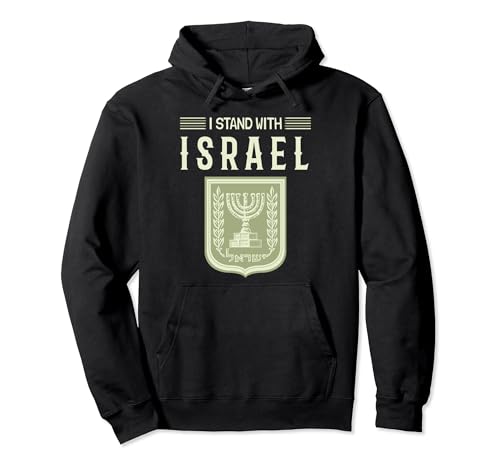 I Stand With Israel Jewish T-Shirt Israeli Flag Jewish Pullover Hoodie