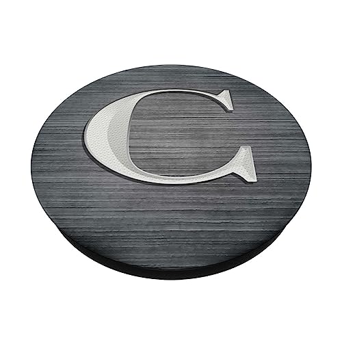 Monogram Initial Letter C Pop Socket Brushed Steel Letter C PopSockets Standard PopGrip