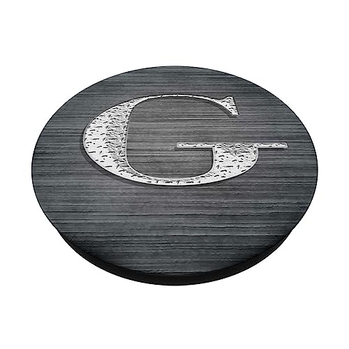 Monogram Initial Letter G Pop Socket Brushed Steel Letter G PopSockets Standard PopGrip