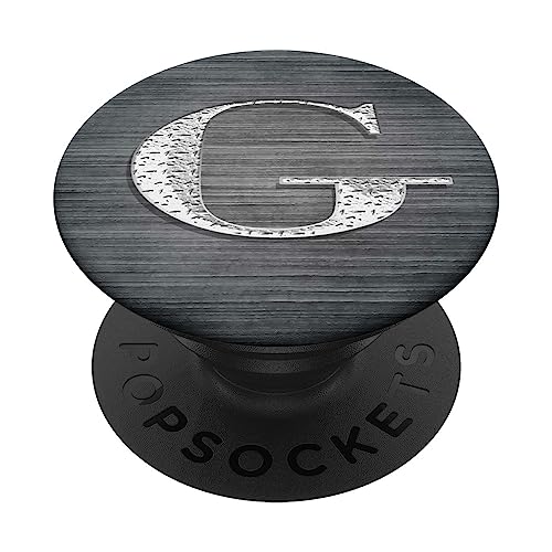 Monogram Initial Letter G Pop Socket Brushed Steel Letter G PopSockets Standard PopGrip