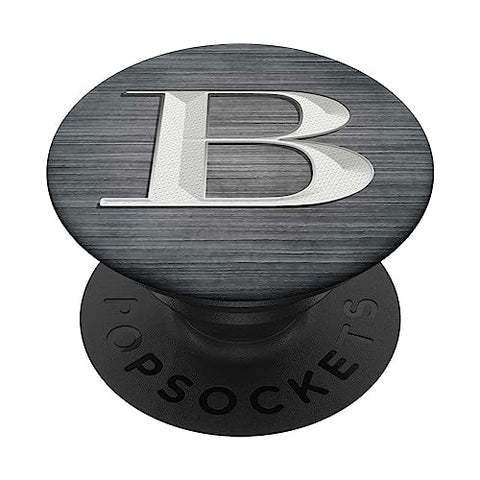 Monogram Initial Letter B Pop Socket Brushed Steel Letter B PopSockets Standard PopGrip