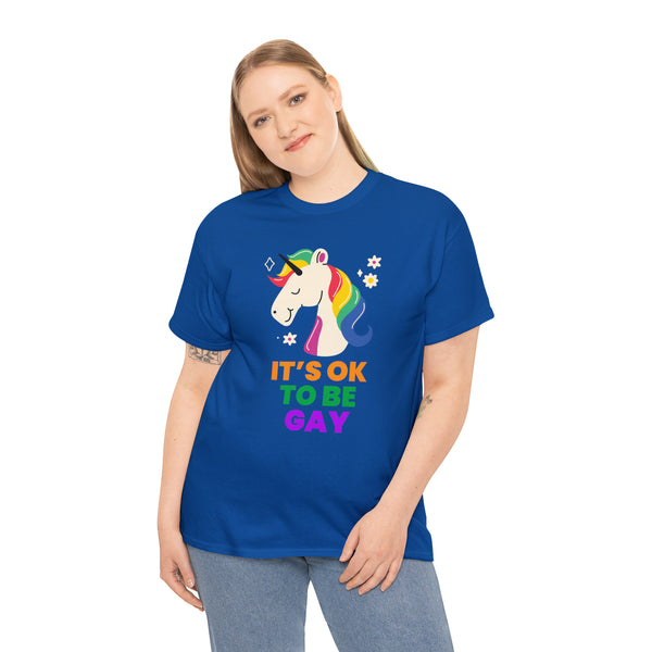 It's OK to Be Gay LGBTQ Be Gay Pride LGBT Rainbow Flag Gay Plus Size Shirts for Women