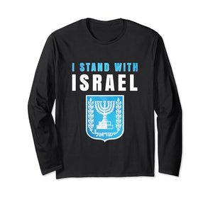I Stand With Israel Jewish T-Shirt Israeli Flag Jewish Long Sleeve T-Shirt