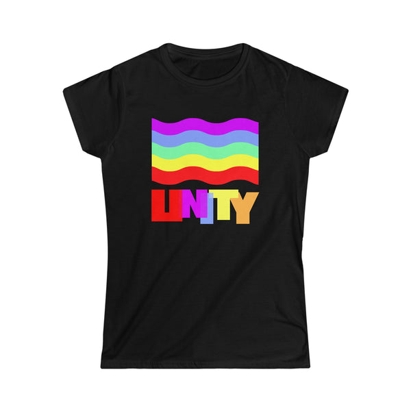 Unity Shirt LGBTQ Pride Rainbow Flag Gay Lesbian Pride Ally Shirts for Women