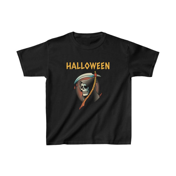 Bloody Skeleton Shirts for Girls Halloween Shirt Grim Reaper Halloween Shirts for Girls Kids Halloween Shirt