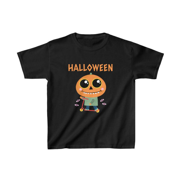 Cute Pumpkin Scooter Girls Halloween Shirt Halloween Tops Cute Halloween Tshirts Halloween Shirts for Kids